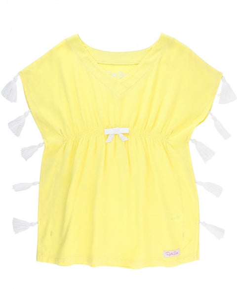 Rufflebutts Lemon Tassel Kaftan Cover-Up Clothing RuffleButts   