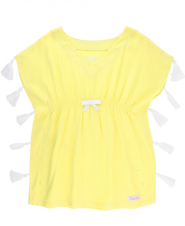 Rufflebutts Lemon Tassel Kaftan Cover-Up Clothing RuffleButts   