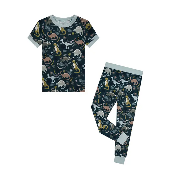 Emerson and Friends - Prehistoric Friends Dinosaur Short Sleeve Bamboo Pajama Set Clothing Emerson and Friends   