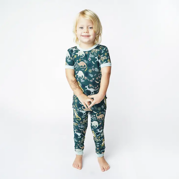 Emerson and Friends - Prehistoric Friends Dinosaur Short Sleeve Bamboo Pajama Set Clothing Emerson and Friends   