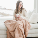 Saranoni Fuax Fur Line | Patterned Rouge Blanket Bedding Saranoni   