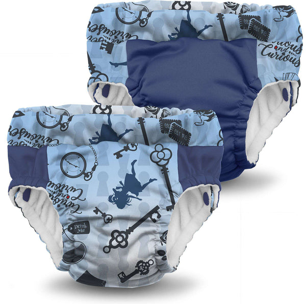 Lil Learnerz Training Pants & Swim Diaper 2 pk ClothDiapers Rumparooz - Kanga Care Medium Alice in Wonderland 