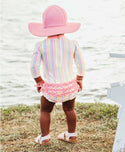 RuffleButts Pink Swim Hat Clothing RuffleButts   