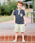 RuggedButts ~ Heather Navy Pocket Henley Tee Clothing RuggedButts   
