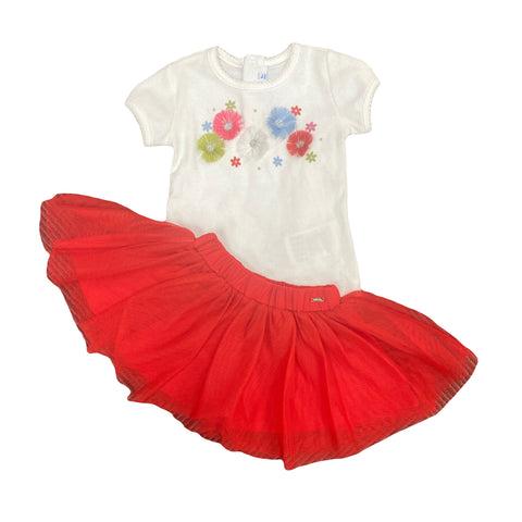 Fancy Floral Shirt Tulle Skirt | Size: 6 month