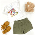 Summer Hats Shirt w/ Bow Sleeves & Olive Shorts | 6month Clothing Mayoral Clothing   