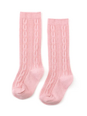 Little Stocking Co | Knee High Cable knit Socks Single Pair ~ Quartz Pink Clothing Little Stocking Co   