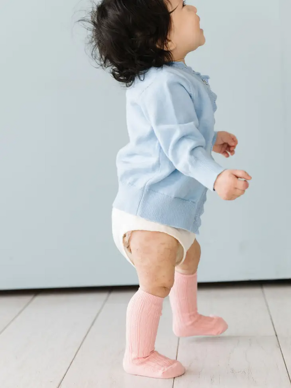 Little Stocking Co | Knee High Cable knit Socks Single Pair ~ Quartz Pink Clothing Little Stocking Co   