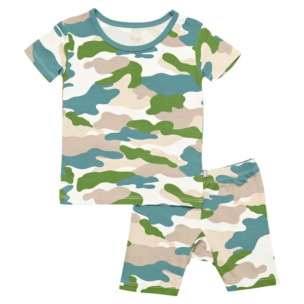Kyte Baby - Printed Short Sleeve Toddler Pajama Set - Camo Clothing Kyte Baby Clothing   