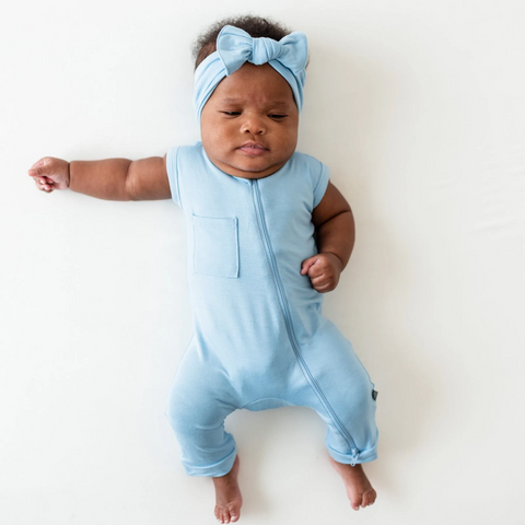 Kyte Baby - Zipper Sleeveless Romper In Stream Clothing Kyte Baby Clothing   