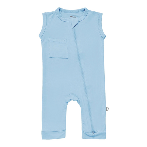 Kyte Baby - Zipper Sleeveless Romper In Stream Clothing Kyte Baby Clothing   