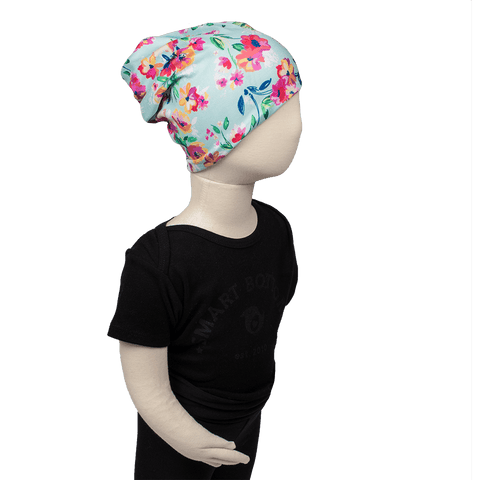 Bumblito Toddler Beanie ~ Aqua Floral Clothing Bumblito   