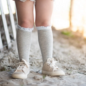 Little Stocking Co  | Knee High Lace Top Knit Socks 6 Pack ~ Basics & Neutrals Clothing Little Stocking Co   