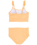 RuffleButts | Cropped Long Sleeve Rash Guard Bikini 3 pc Set ~ Birds of Paradise Clothing RuffleButts   