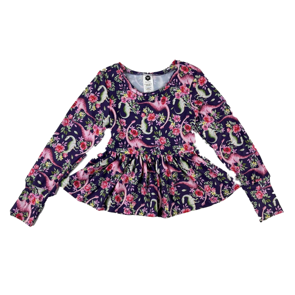 Bumblito Long Sleeve Peplum Top ~ Tall Tails Clothing Bumblito   