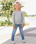 RuffleButts ~ Grey Ruffled Long Sleeve Layering Tee Clothing RuffleButts   