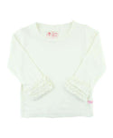 RuffleButts ~ Ivory Ruffled Long Sleeve Layering Tee Clothing RuffleButts   