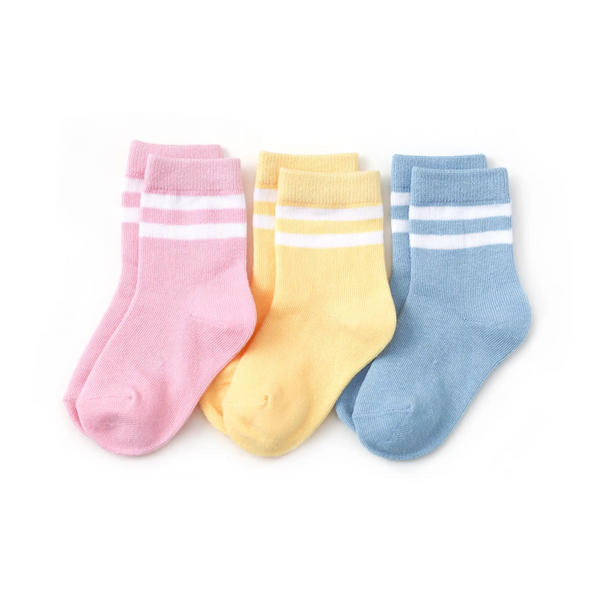 Little Stocking Co  | Midi Socks 3 Pack ~ Pastel Striped Clothing Little Stocking Co   