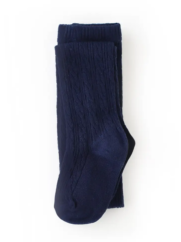 Little Stocking Co  | Cable Knit Tights ~ Navy Clothing Little Stocking Co   