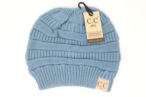 CC Beanie | Adult Classic Messy Bun ~ Denim Clothing CC Beanie   