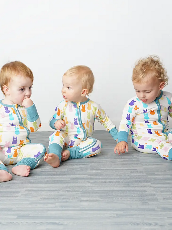 Emerson and Friends - Peeps Easter Bunny Bamboo Convertible Romper Sleeper Pajama Baby Clothing Emerson and Friends   