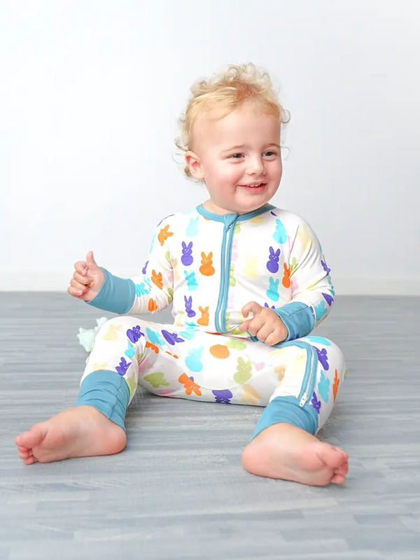 Emerson and Friends - Peeps Easter Bunny Bamboo Convertible Romper Sleeper Pajama Baby Clothing Emerson and Friends   