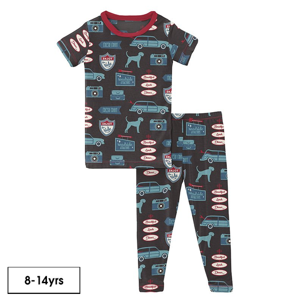 Kickee Pants Print Short Sleeve Pajama Set | Midnight on the Road Clothing Kickee Pants   