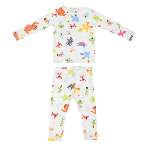Copper Pearl x Sesame Street | 2 Piece Long Sleeve Pajama Set ~ Sesame Friends Clothing Copper Pearl   