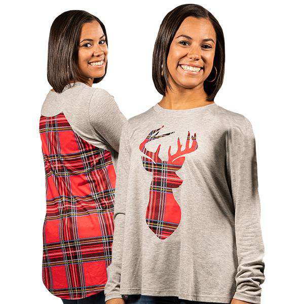 Simply Southern | Tunic ~ Plaid Reindeer Clothing Simply Southern   