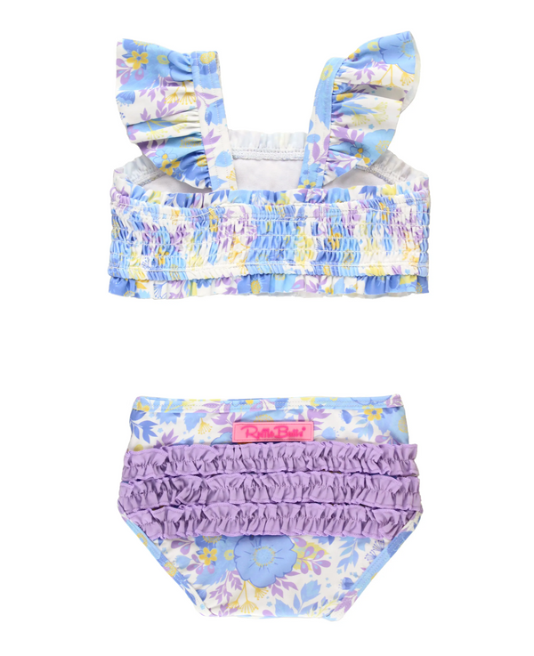 RuffleButts | Smocked Bikini ~ Pristine Blooms Clothing RuffleButts   