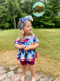 Bumblito Peplum Top w/ Flutter Sleeve ~ Rainbow Galaxy Clothing Bumblito   