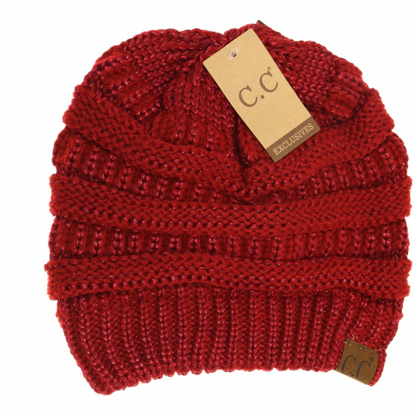 CC Beanie | Adult Solid Metalic ~ Red Clothing CC Beanie   