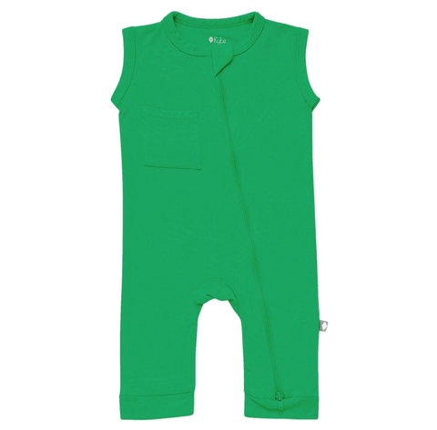 Kyte Baby - Zipper Sleeveless Romper In Fern Clothing Kyte Baby Clothing   