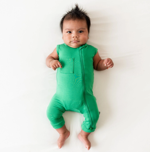 Kyte Baby - Zipper Sleeveless Romper In Fern Clothing Kyte Baby Clothing   