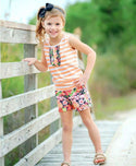 RuffleButts | Ruffle Shorts ~ Sunset Garden Clothing RuffleButts   