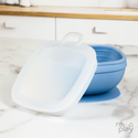 Re-Play | NEW Denim Silicone Tableware Feeding Re-Play Suction Bowl w/ Lid  