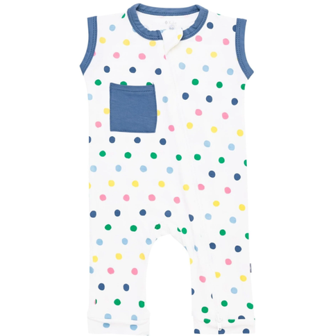 Kyte Baby - Print Zippered Romper In Spring Polka Dots Clothing Kyte Baby Clothing   