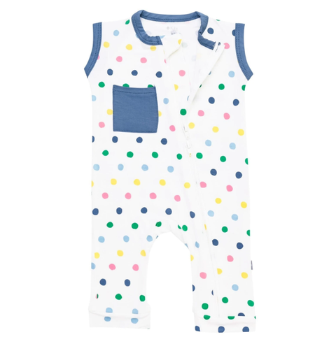 Kyte Baby - Print Zippered Romper In Spring Polka Dots Clothing Kyte Baby Clothing   