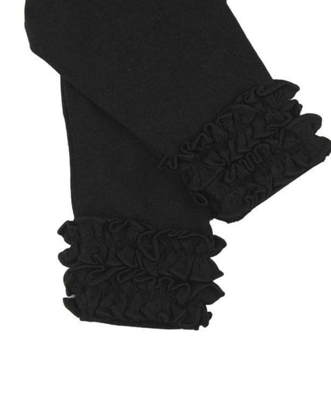 RuffleButts ~ Black Ruffle Leggings Clothing RuffleButts   