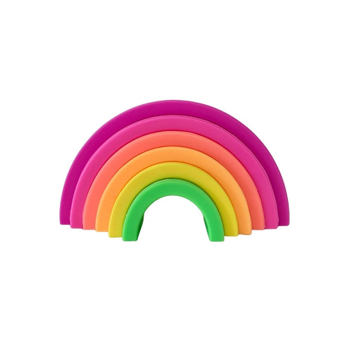 Sugar + Maple | Neon Silicone Stacking Rainbow 6pc Toys Sugar + Maple   