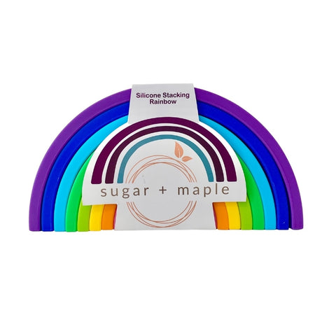 Sugar + Maple | Primary Silicone Stacking Rainbow 9pc Toys Sugar + Maple   