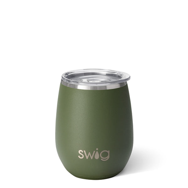 Swig Life - Matte Olive 14oz Stemless Wine Cup ReuseableBottles Swig Life   