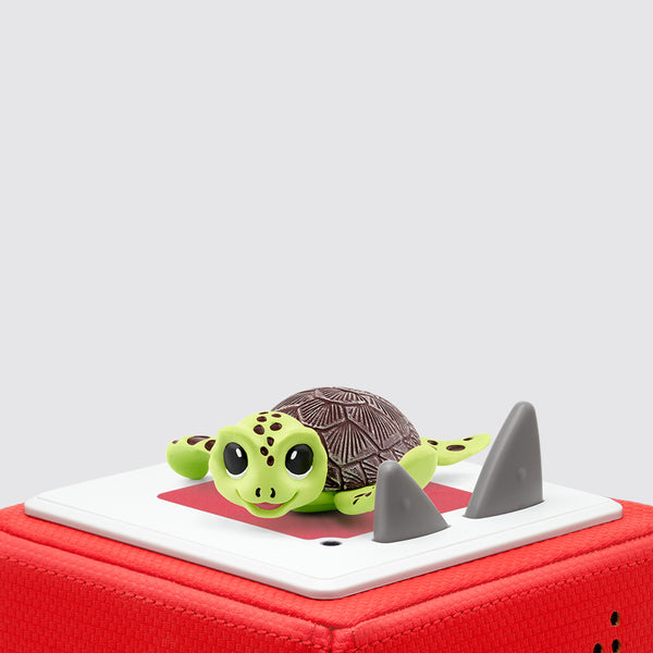 Tonie character. Green Sea Turtle with brown shell on red toniebox