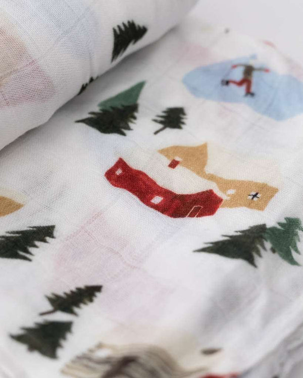 Little Unicorn | Deluxe Muslin Swaddle Single - Winter Village Bedding Little Unicorn   