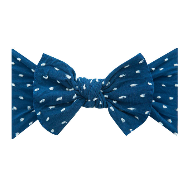Baby Bling Bows | Patterned Shabby Knot Headband ~ Navy Dot Baby Baby Bling Bows   