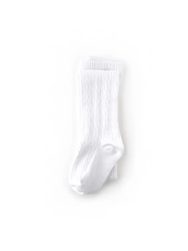 Little Stocking Co  | Cable Knit Tights ~ White Clothing Little Stocking Co   