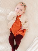 Little Stocking Co  | Cable Knit Tights ~ Wine Clothing Little Stocking Co   