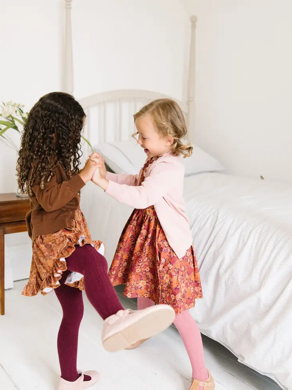 Little Stocking Co  | Cable Knit Tights ~ Wine Clothing Little Stocking Co   