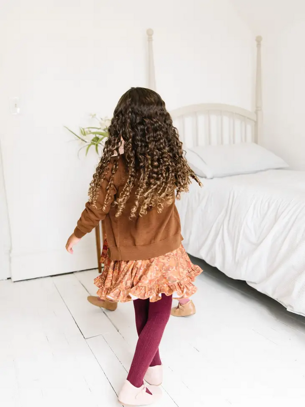 Little Stocking Co  | Cable Knit Tights ~ Wine Clothing Little Stocking Co   