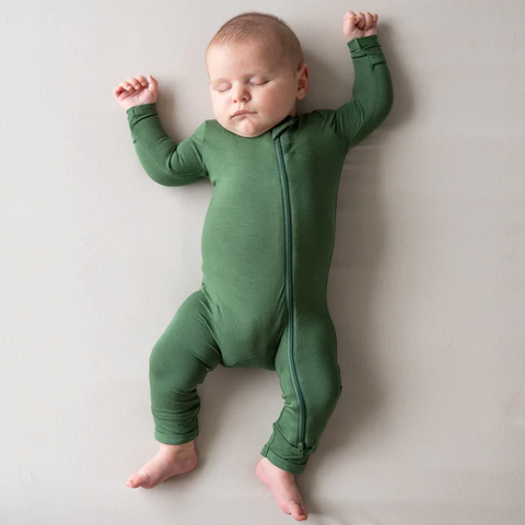 Kyte Baby - Zippered Long Sleeve Romper In Hunter Clothing Kyte Baby Clothing   